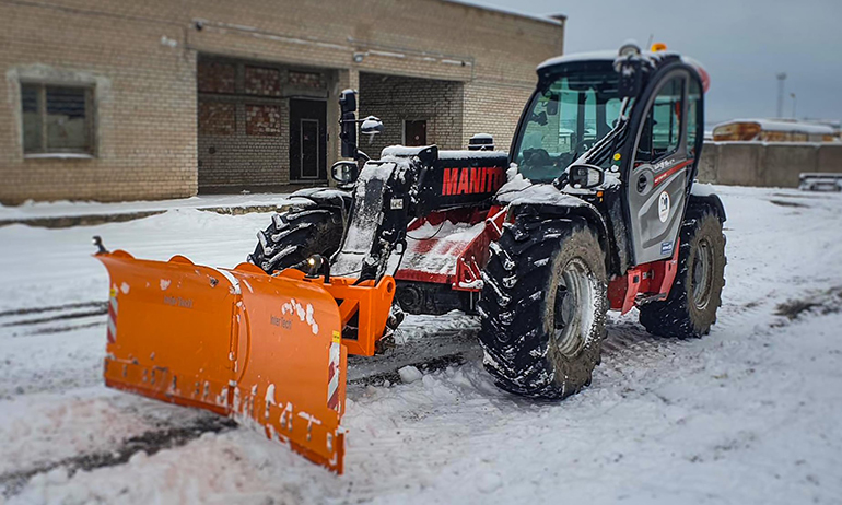 manitou telehandler v blade snow attachment snow removal